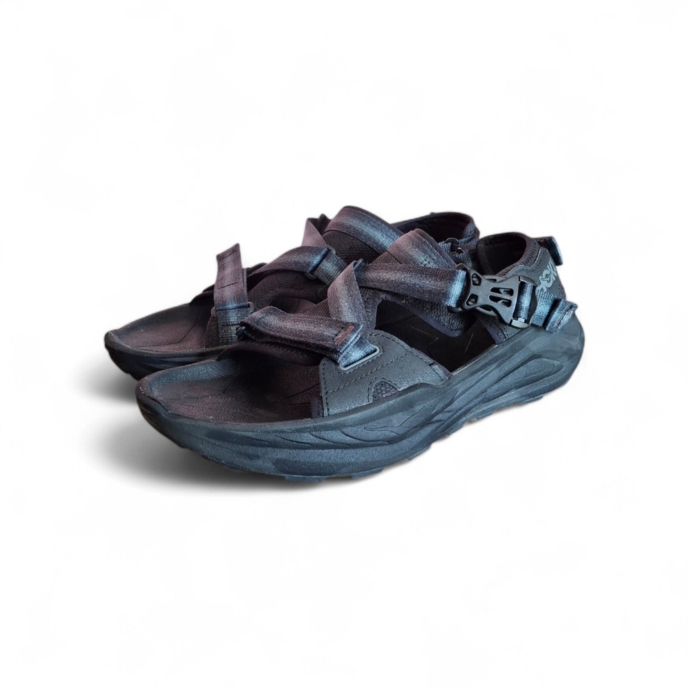 Hoka Infiniti Hike Black TC Men’s Hiking Strap Sandals with Dark Grey Accents